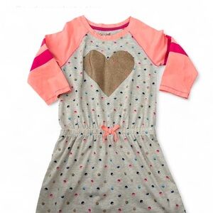 Cat & Jack Polka Dot Dress with Gold Heart